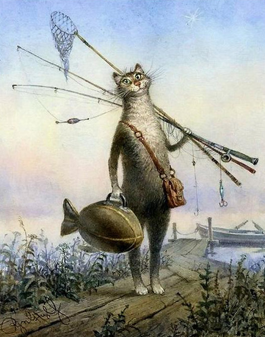Fishing Cat Paint by Numbers
