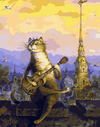 Cat Playing Guitar Paint by Numbers