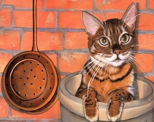Cat in a Pot Paint by Numbers