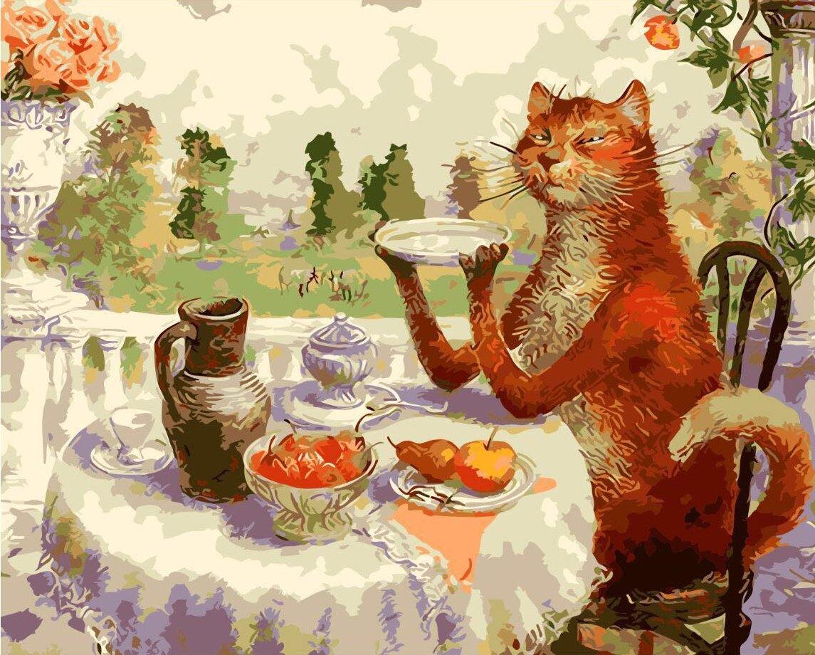 Cat on Table Paint by Numbers