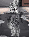 Cat as Tiger Reflection Paint by Numbers