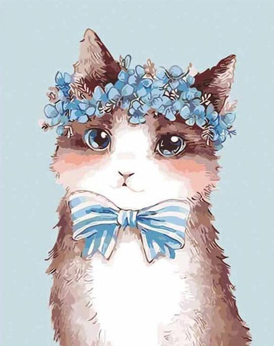 Cat with Bow Tie Paint by Numbers