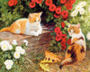 Cats Pair &amp; Flowers Paint by Numbers