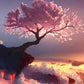 Cherry Blossom Paint by Numbers