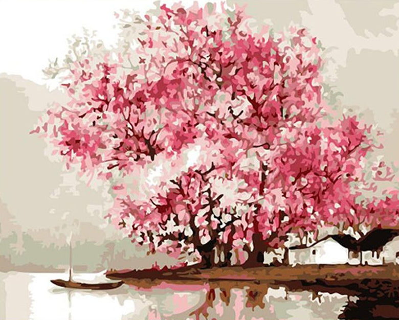 Cherry Blossoms Paint by Numbers