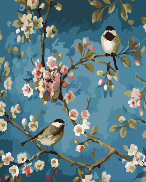 Chickadee Pair Paint by Numbers