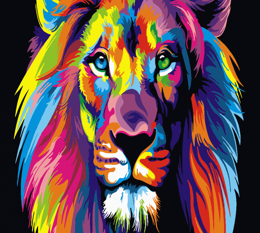 Colorful Lion Paint by Numbers