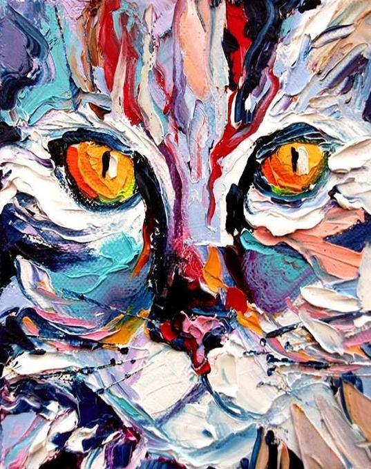 Textured Cat Painting by Numbers