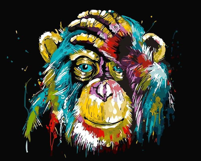 Chimpanzee Painting by Numbers