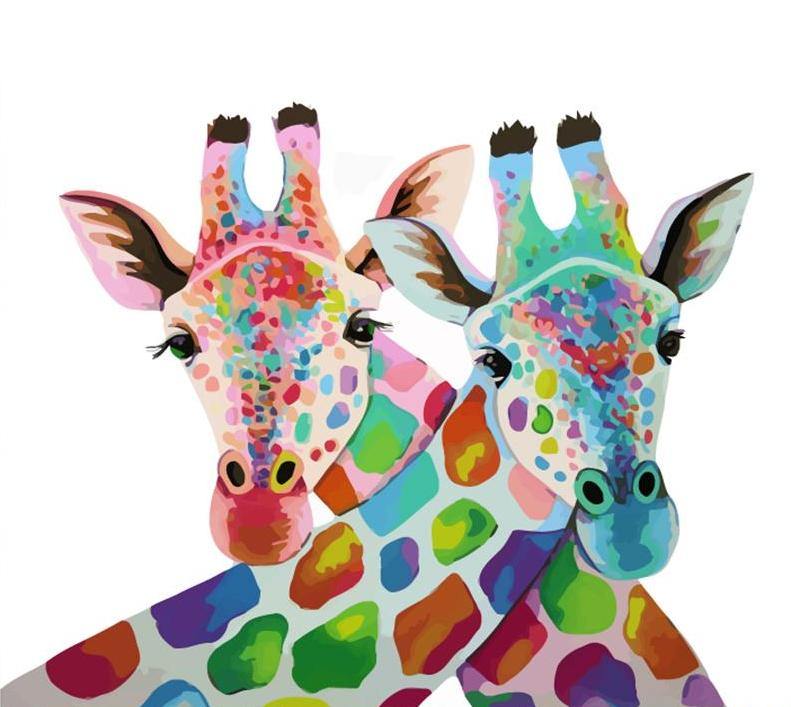 Colorful Giraffes Paint by Numbers