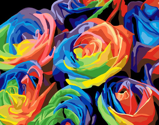 Colorful Roses Paint by Numbers