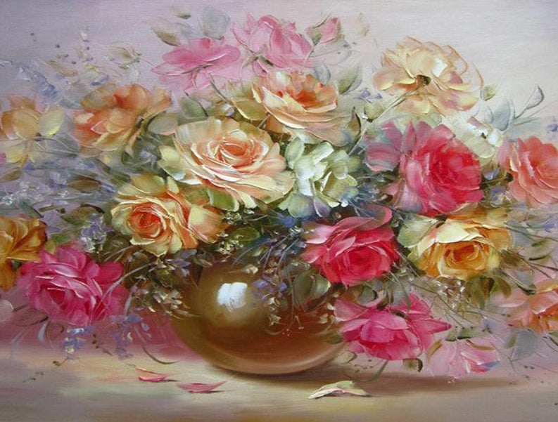 Colorful Roses Painting by Numbers