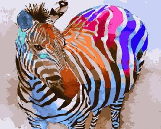 Colorful Zebra Paint by Numbers