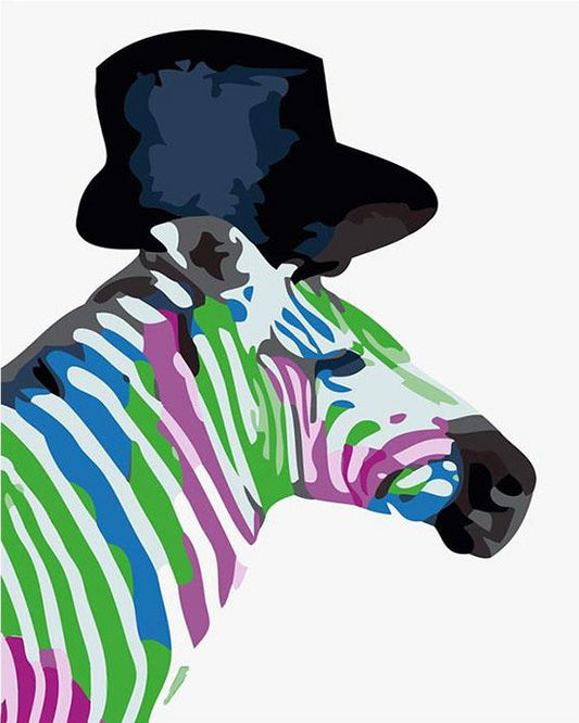 Colorful Zebra Paint by Numbers