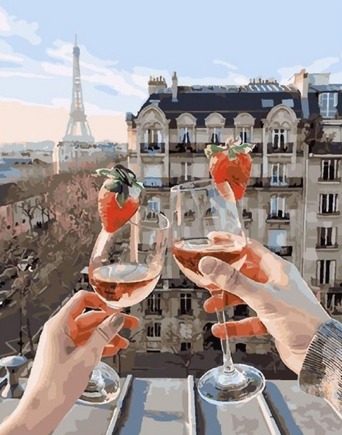 Couple Dating in Paris Paint by Numbers