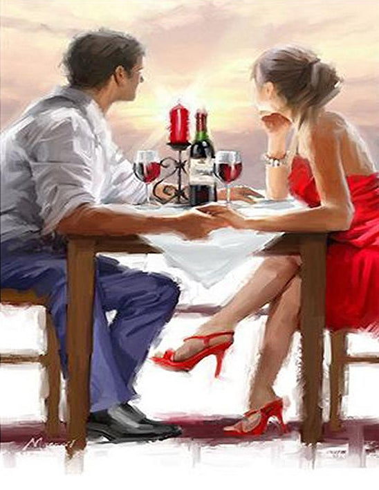 Couple Having Wine Paint by Numbers
