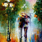 Couple Rain Walk Paint by Numbers
