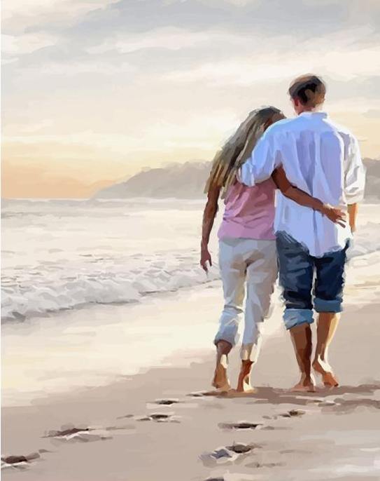 Couple on Beach Paint by Numbers