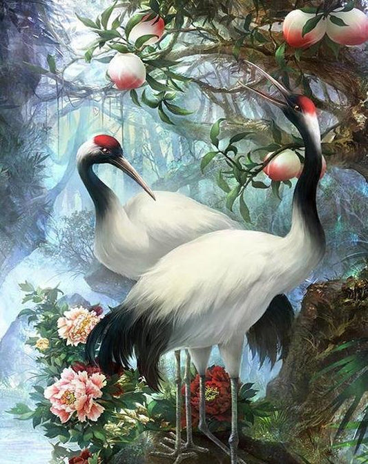 Crane Pair Paint by Numbers