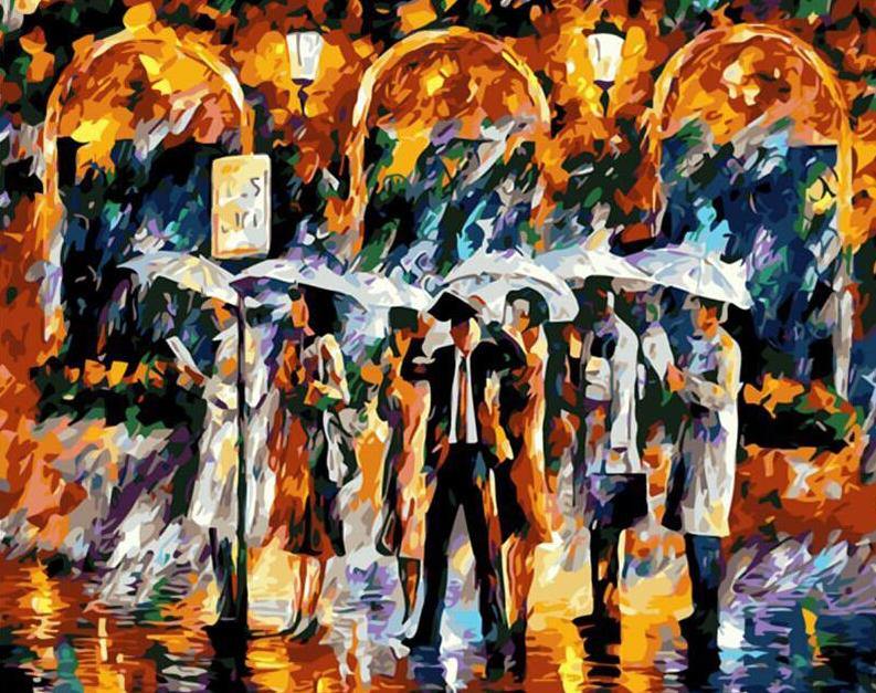 Crowd on Street Paint by Numbers
