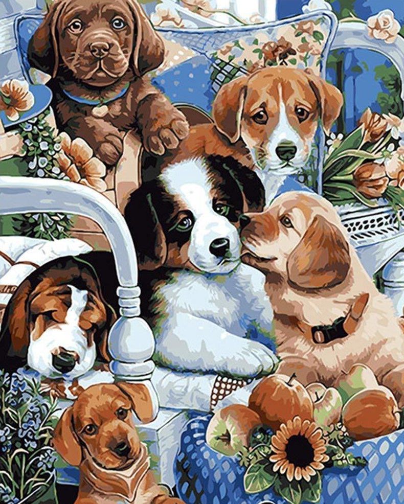 Cute Dogs Paint by Numbers