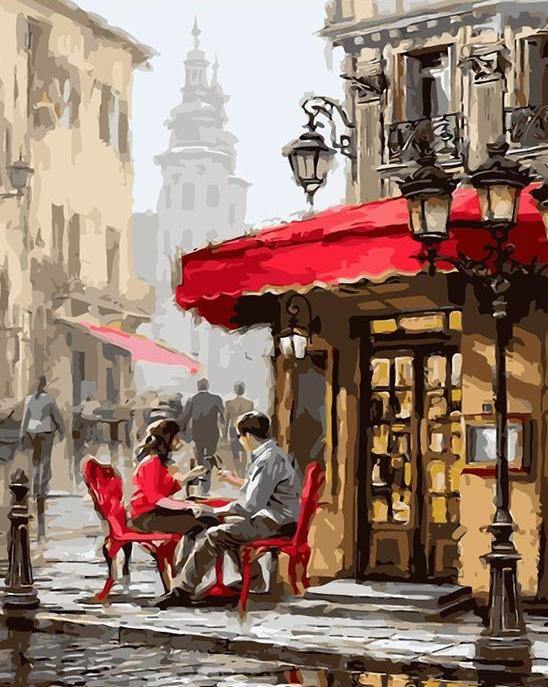 Date in a Cafe Paint by Numbers
