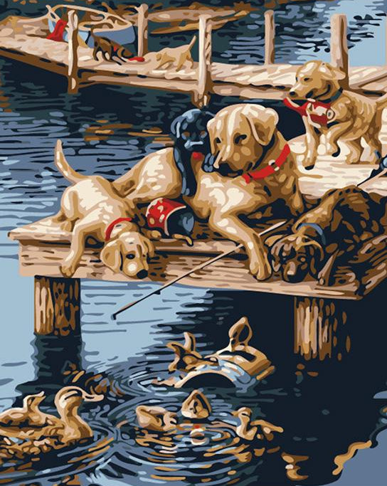 Dogs & Ducks Paint by Numbers