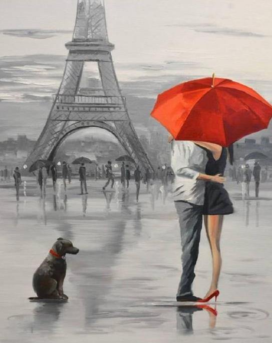 Eiffel Tower & Couple Paint by Numbers