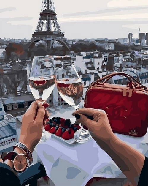 Eiffel Tower & Dating Couple Paint by Numbers