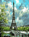 Eiffel Tower &amp; Trees Paint by Numbers