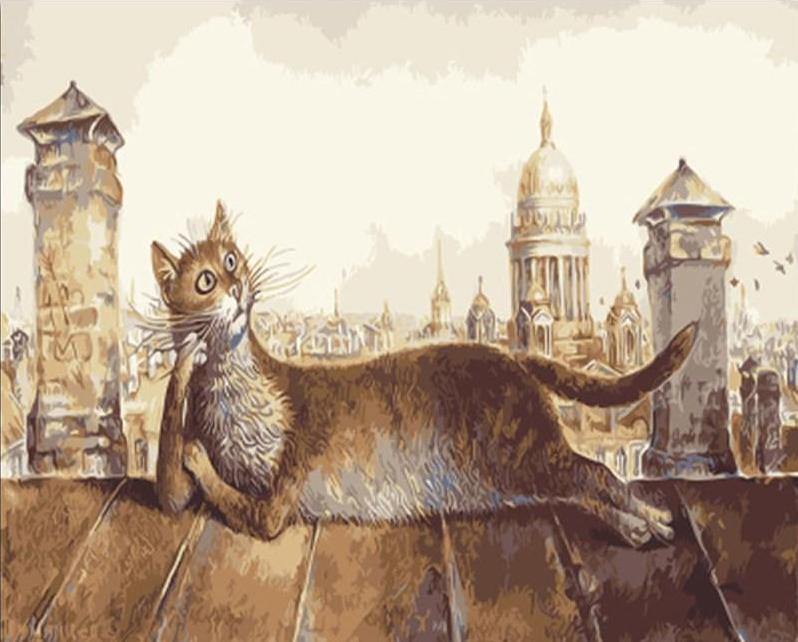 Cat on Roof Paint by Numbers