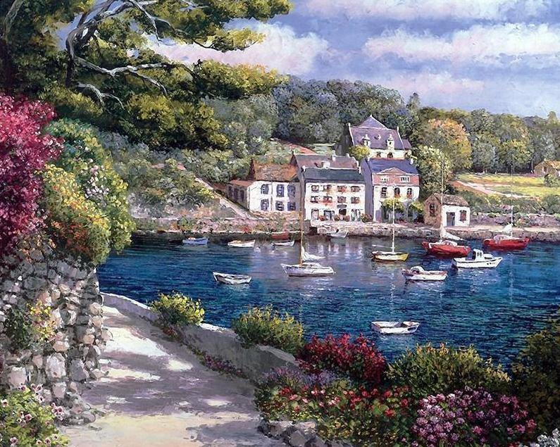 Floral Landscape Paint by Numbers