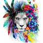 Floral Lion Art Paint by Numbers