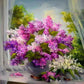Flowers in the Window Paint by Numbers