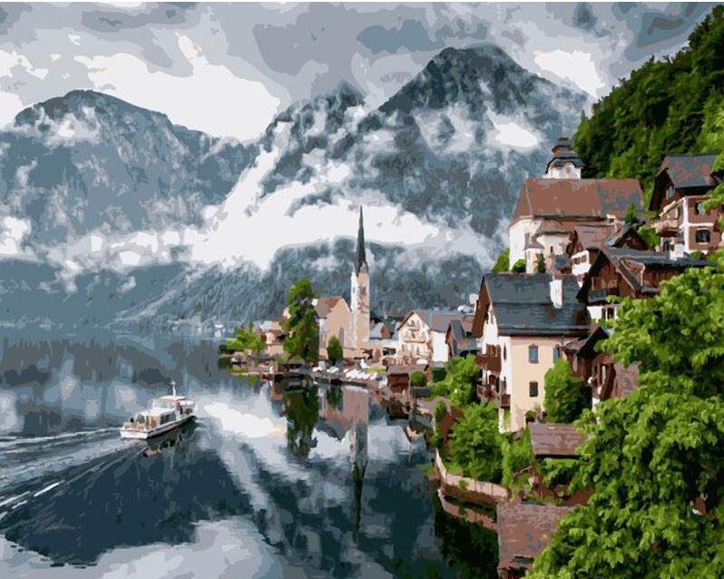 Foggy Mountains Paint by Numbers