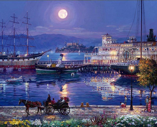 Full Moon Night Paint by Numbers