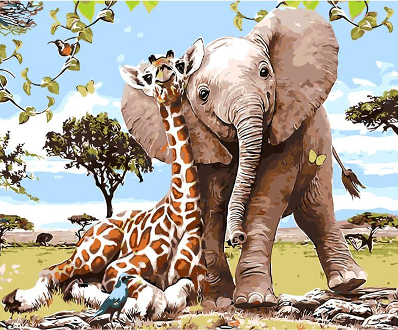 Giraffe & Elephant Paint by Numbers