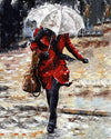 Girl  in Rain Paint by Numbers