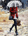 Girl with Hand Bag Paint by Numbers