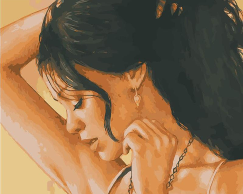 Lady with Earrings Paint by Numbers
