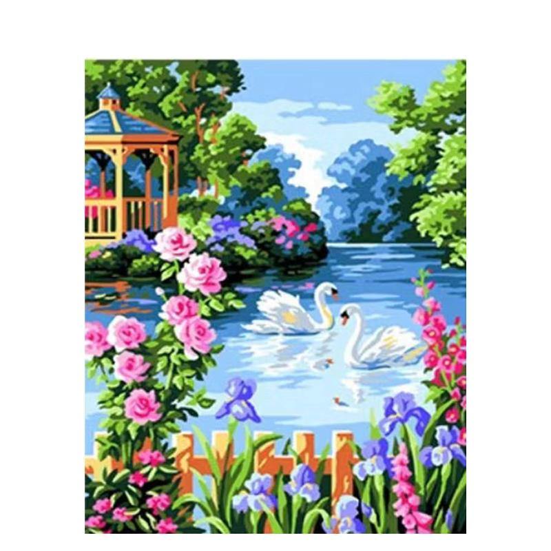 Gorgeous Swans & Flowers Painting Kit