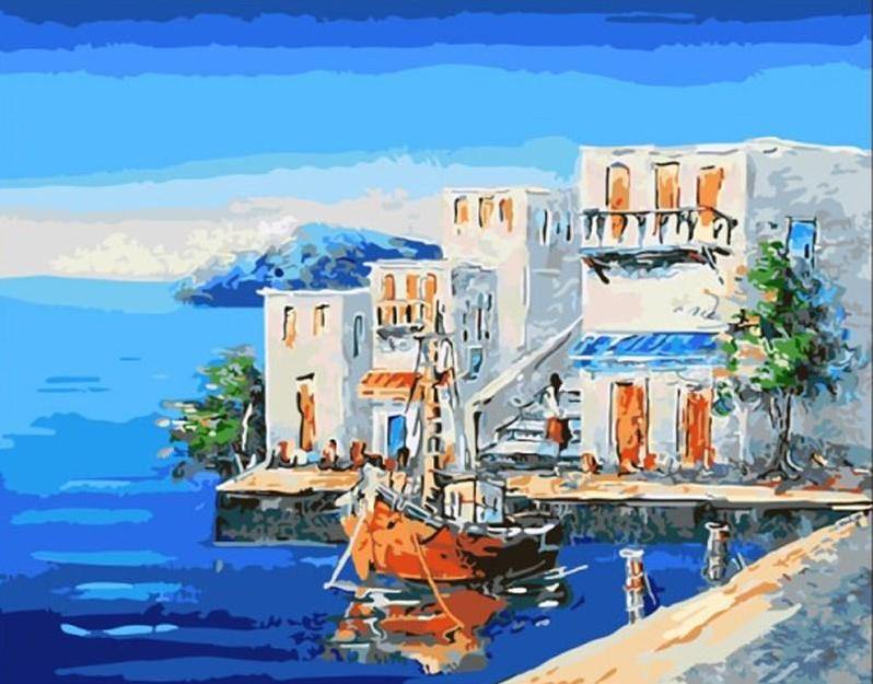 Greek Landscape Paint by Numbers