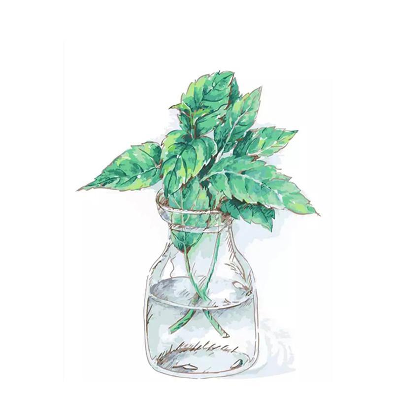 Peony Flower in Glass Bottle - Paint by Numbers Home