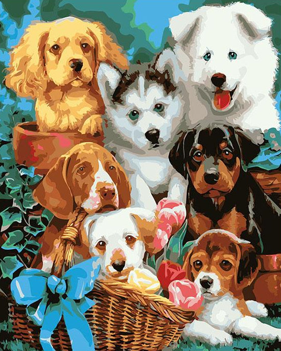 Group of Dogs Paint by Numbers