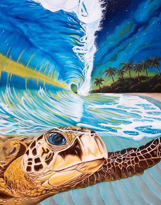  Swimming Turtle Paint by Numbers