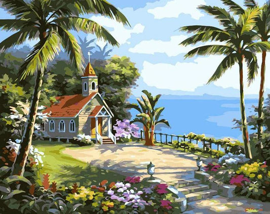 Island Chapel Paint by Numbers