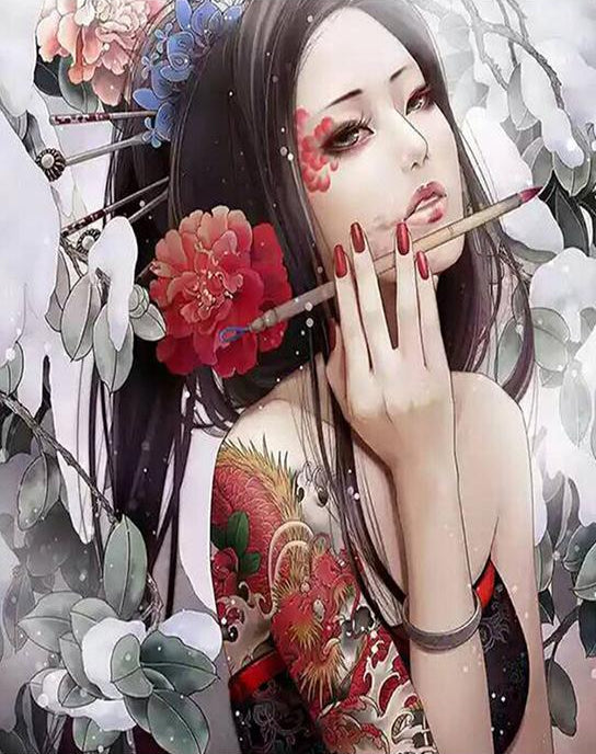 15 Bundle Japanese Girl Anime Tattoo Graphic by morspective · Creative  Fabrica