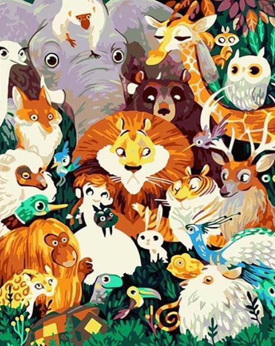 Jungle Animals & Birds Paint by Numbers