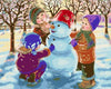 Kids &amp; Snowman Paint by Numbers