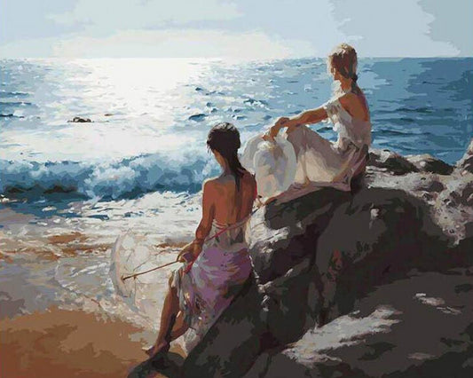 Ladies on Beach Paint by Numbers